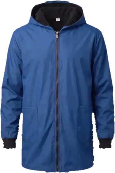 Blue hooded zip jacket